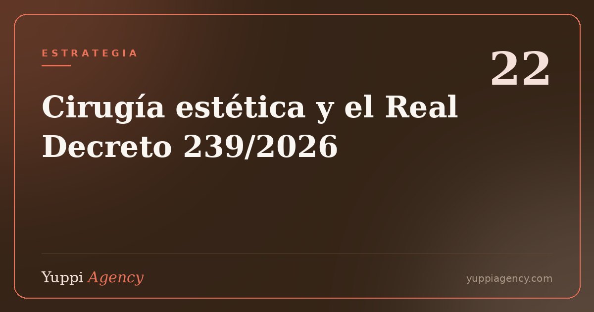 Cirugía estética y el Real Decreto 239/2026: qué cambia en tu comunicación antes de enero