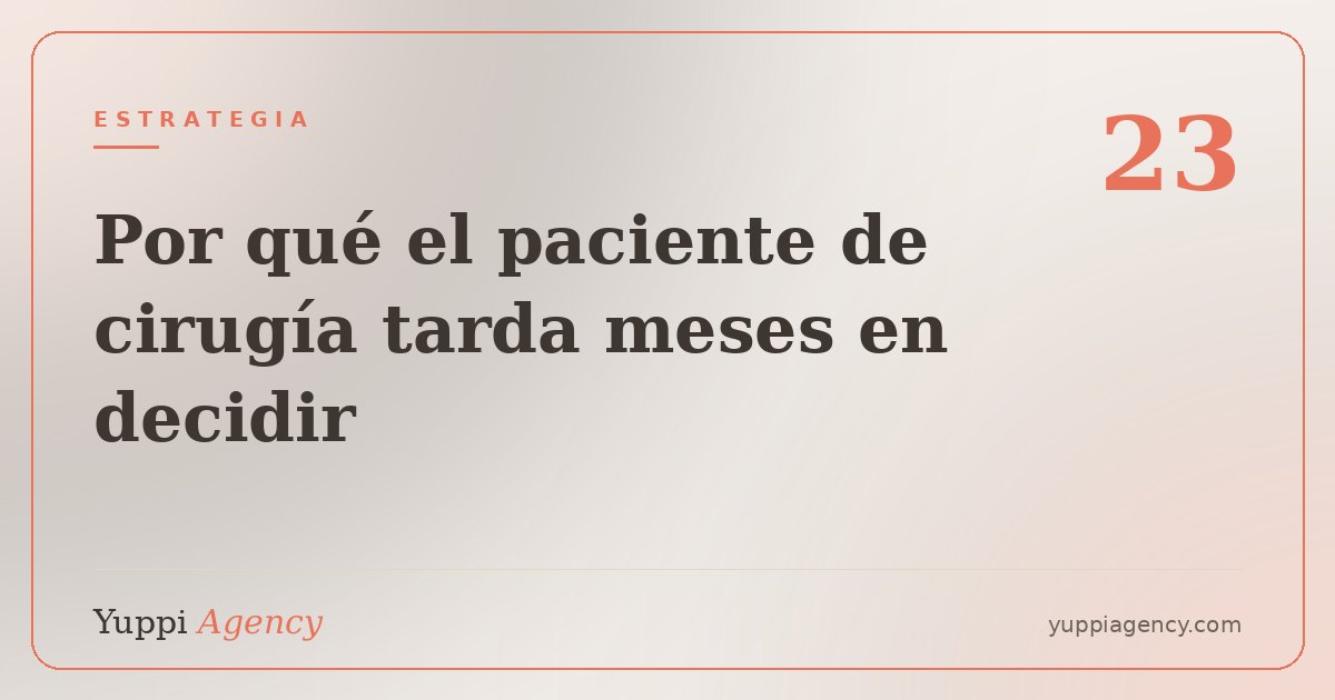 Por qué el paciente de cirugía plástica tarda meses en decidir